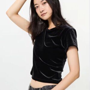 Uniqlo Soft Velour Mini T-Shirt BLACK